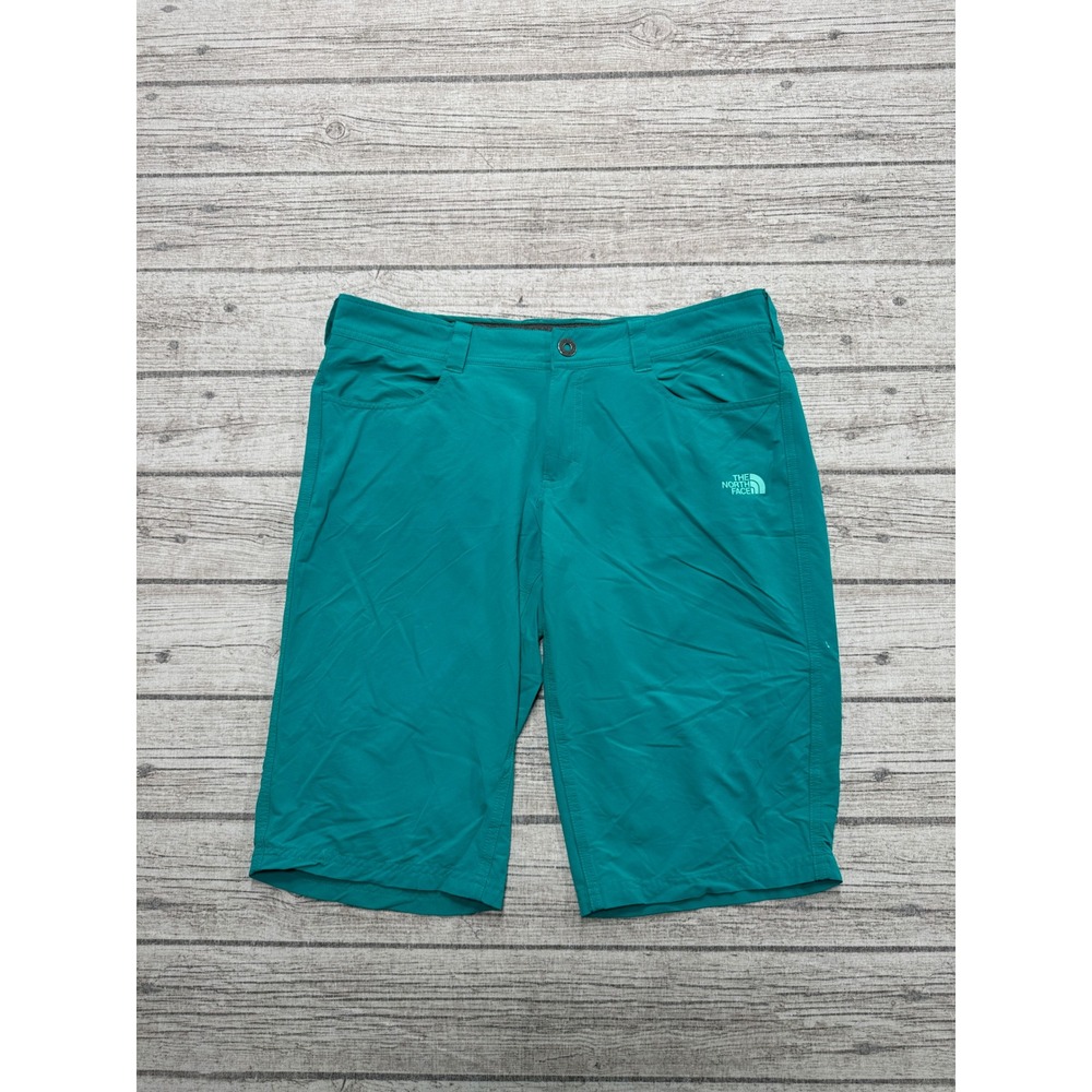 The North Face Shorts Women's 6 Teal Athletic Stretch Nylon Hiking Sportswear
